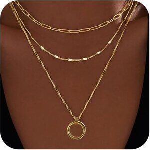 Christmas gift gold Style 13 plated layered necklaces women dainty choker set